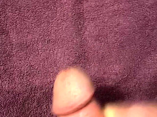 Bedroom wank with pre cum