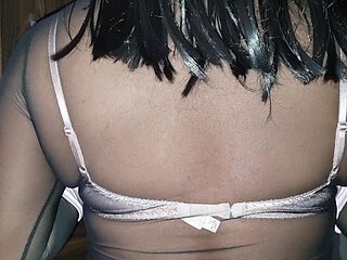 Sexy Vintage Satin and Lace Bra and Sheer Black Dress