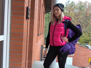 Fake Hostel - Small Tit Blonde Kathy Anderson Faces off a Peeping Guest Tracy Then Joins 3some with Pussy Licking & Face