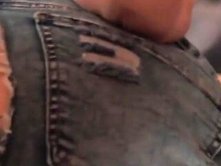 Fucking Perfect Ass Ripped Pants and Riding Big Cock