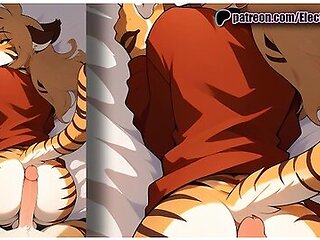 Flora From Twokinds Is A Gentle Tiger Cub And Her Fluffy Juiced Pussy!