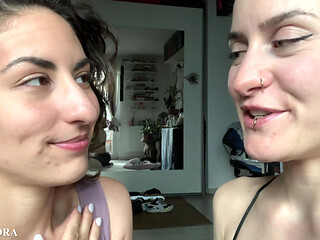 Lesbian Tongue Kissing Making Out with Tula Vida