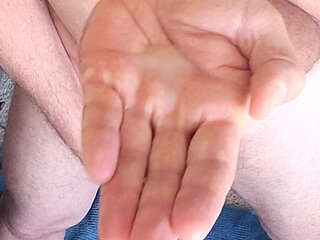 Exhibitionist masturbator doing cock massage on myself