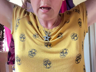 Slapping suncream on my boobs to do topless gardening! But then I got caught by a knock at my door! FAN REQUEST VIDEO!
