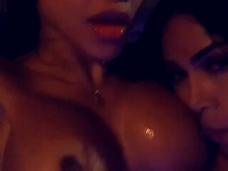 Bareback anal sex with flaming brunettes with big boobs