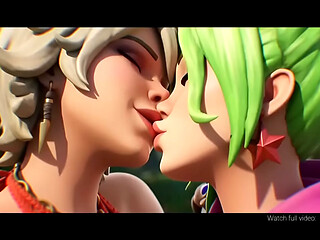 Joni x Zoey lesbian kissing (Fortnite /AI generated)