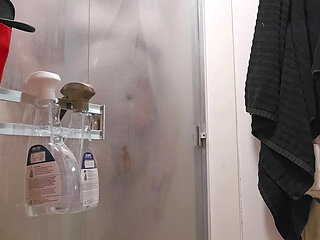 Undressed and jerkoff in the shower