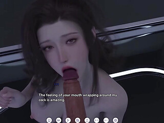 He plays by placing his penis against her breasts. gameplay