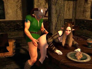 Dragonborn pounds sexy tavern girl in Skyrim parody