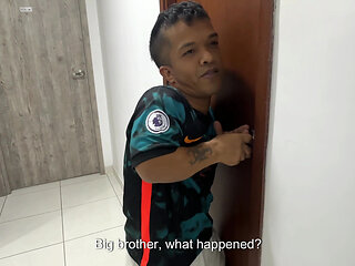 I Get Stuck in the Shower and Ask My Stepbrother to Help Me Get Out and He Asks Me to Let Him Fuck Me for His Favor.