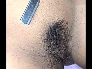 Stepfather shaves and fucks stepdaughter's hairy pussy before mom arrives
