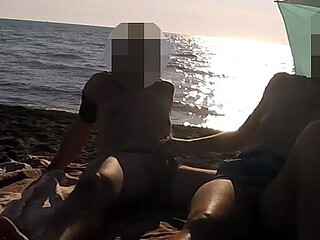 French Teacher Risky Public Masturbation Caught on Crowded Beach Helps Squirt Extreme Cumshot