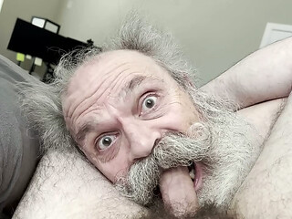 Old Man Big Moustache Cocksucker