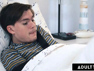 ADULT TIME - Caring MILF August Skye Helps Injured Stepson Who Is Struggling to Masturbate