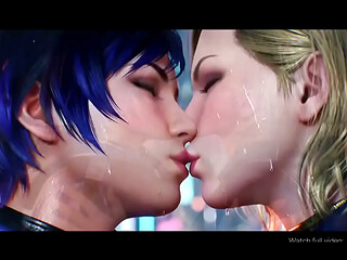 Reina Mishima x Nina Williams Lesbian Kissing (Tekken /AI generated)
