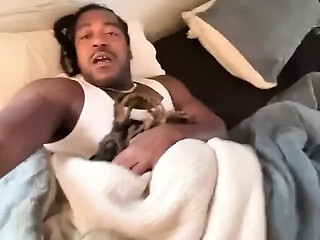Ebony 19yo sucks white manhood every morning under the sheets