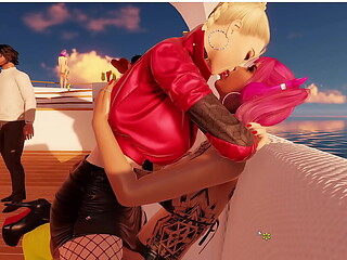 Hot kisses lisbians in game
