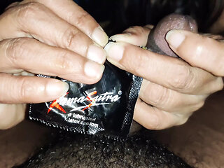 POV Handjob Putting Condom and Ride Big Dick