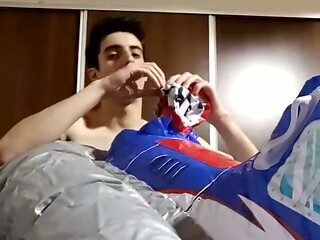 Vertical Vid - Blowing up Many Inflatables While Jerking off in Stream