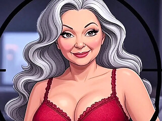 Mature mom Sweetbutterfly gives a deepthroat gilf blowjob from her younger lover