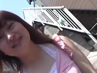 Young Brunette Asian Wife Teases with Pink Dildo