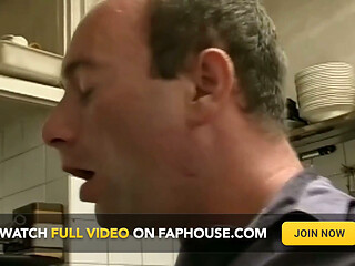 Hot Sex in the Kitchen with Cumshot on Tits