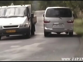 Cute Japanese wife gets pounded on BangBus