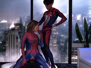 Kinky cosplay chick called Lula gets fucked through the hole in her Spiderman costume