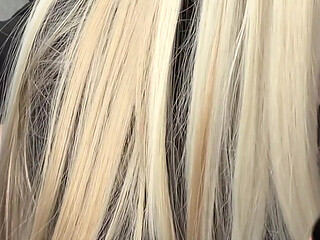 So Horny When I Wear My Stockings and Leather Skirt. Blonde Bimbo Cums on Camera