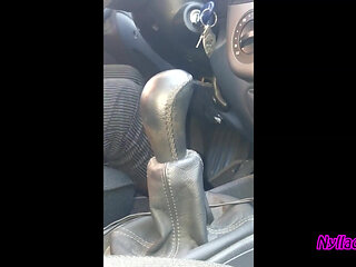 Nyllady Driving and Revving Her Bravo in High-heeled Boots and Black Ballet Flats