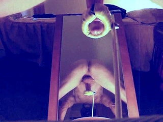 No 67: Doggyfan fucks his ring over a mirror with a perfect view from 2 ankles on precum-flow and a huge cum-shot at the end