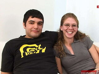Skinny Blonde Wife with Glasses Takes BBC in Front of Cuckold Husband