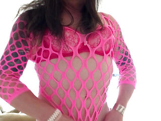 Pink Fishnet Bodysuit