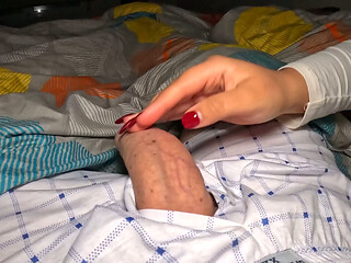 Big-breasted stepmother helps her stepson ejaculate