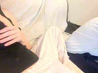 Cheating MILF touching herself , thought he would never get out of the room and leave me alone so I could destroy myself