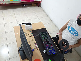My stepsister came into my apartment and almost found me watching porn on the computer.