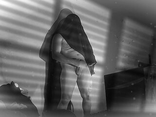 The Sensual Ectoplasm Of The Vigorous And Frightening Dark Ghost With Muscular Build Masturbating His Eighteen-Centimeter Penis