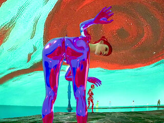 3D RTX 60 FPS Animation - Big Ass - Realistic Animation - Purple Chrome Sex Bot Doll - Ass Focus - Realistic Physics - Striptease