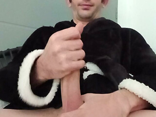 Young guy with his big cock cumming all over