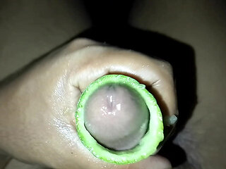 Hot Solo Sex with Homemade Veggie Toy - So Wet & Wild!