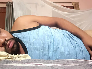 Morning jerking dick on bed