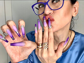 New Long Nails Shape - a Ballerina Shape (coffin) and Silk Satin Dress on Me