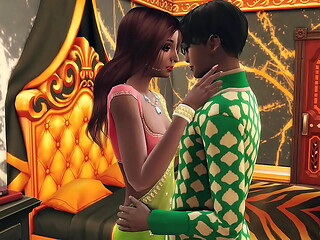 Teen Indian couple having sex for the first time after marriage