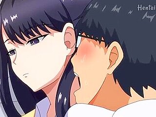 He gives a cunnilingus to a beautiful girl in his class, thrusts into her raw, and cums inside her.