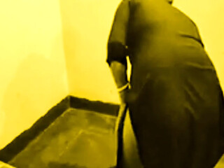 Desi brother waits while sister cleans the house