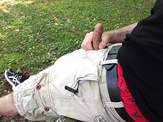 I cum standing up, POV over your face. I jerk-off at the public park on the bench. Verbal masturbation. Full video.
