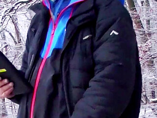 Masturbate in Outdoor in Winter