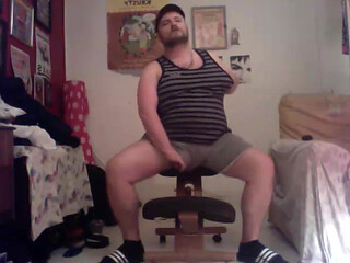 Stripping Wanking Dildo Fat Ass Pig