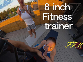 Fitness Trainer Fucked a Clients During a Group Workout. Big Tits and Big Fit Ass Girls Was Creampied