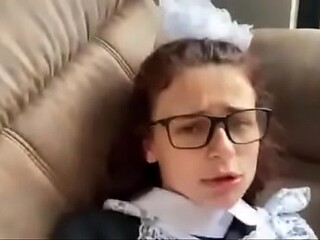 Naughty Maid gives a dirty blowjob and ass-fucked by her master